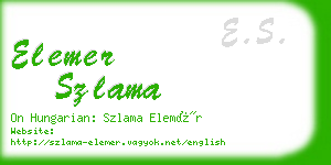 elemer szlama business card